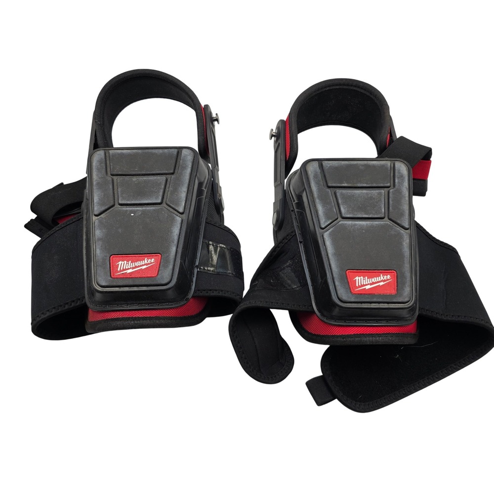 Milwaukee Gel Zone Professional Knee Pads Black Red Hard Shell Adjustable T2